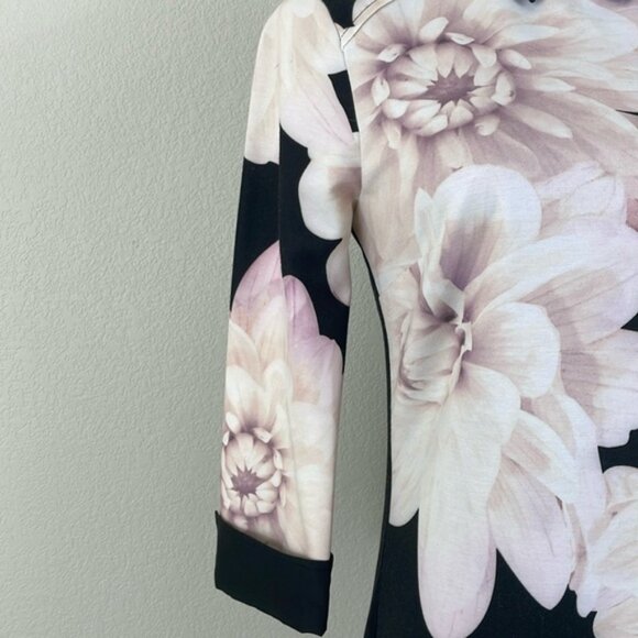Ted Baker Kida long sleeve collared floral mini dress size 2 - Picture 5 of 9
